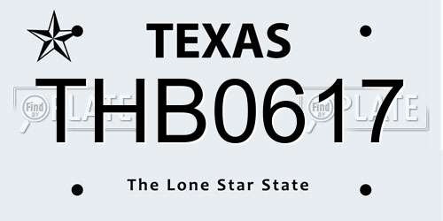THB0617 Texas License Plate