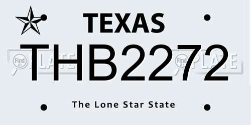 THB2272 Texas License Plate