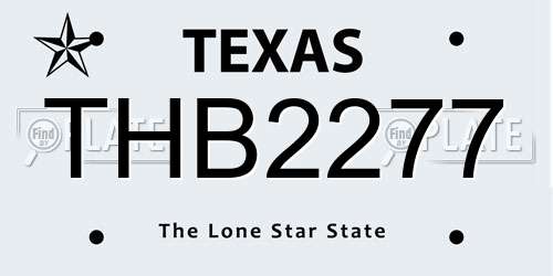 THB2277 Texas License Plate