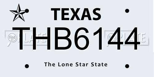 THB6144 Texas License Plate