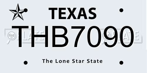 THB7090 Texas License Plate