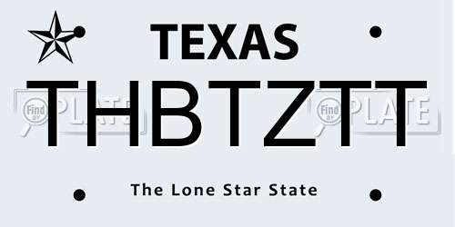 THBTZTT Texas License Plate