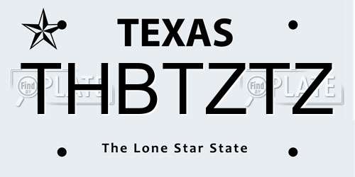 THBTZTZ Texas License Plate