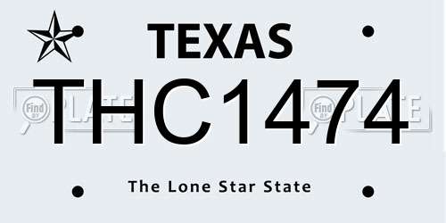 THC1474 Texas License Plate