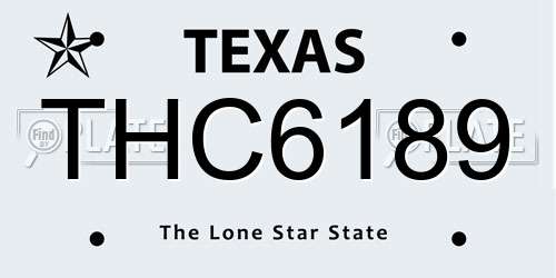 THC6189 Texas License Plate
