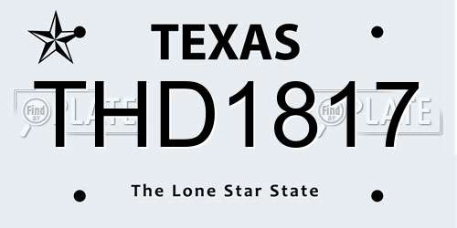THD1817 Texas License Plate