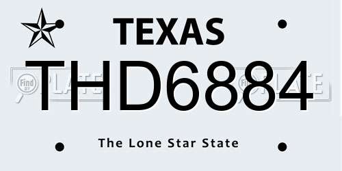 THD6884 Texas License Plate