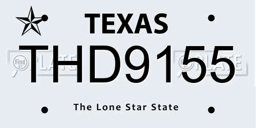 THD9155 Texas License Plate