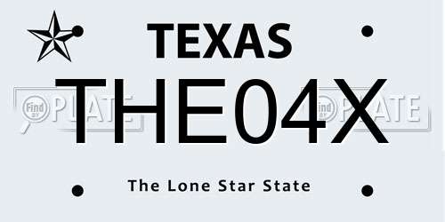 THE04X Texas License Plate