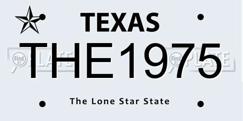 THE1975 Texas License Plate
