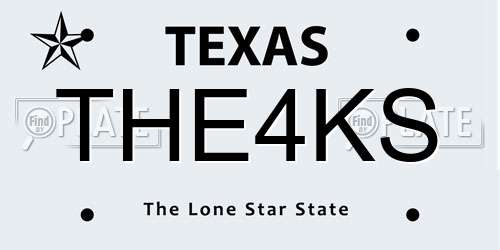 THE4KS Texas License Plate