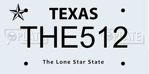 THE512 Texas License Plate
