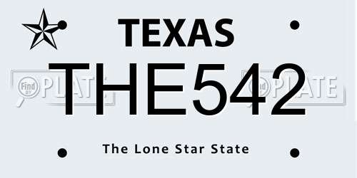 THE542 Texas License Plate