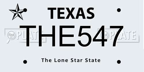 THE547 Texas License Plate