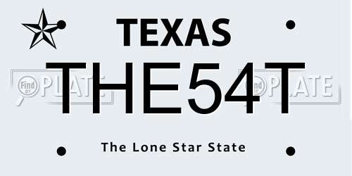 THE54T Texas License Plate