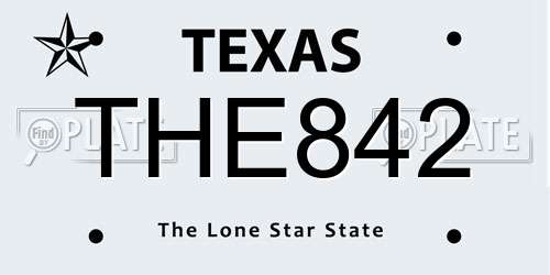 THE842 Texas License Plate