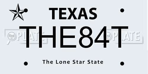 THE84T Texas License Plate