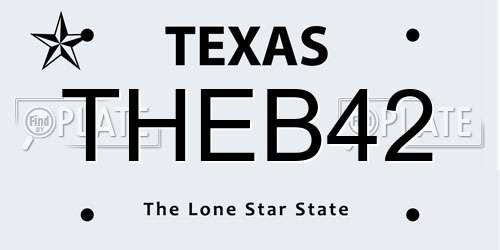 THEB42 Texas License Plate