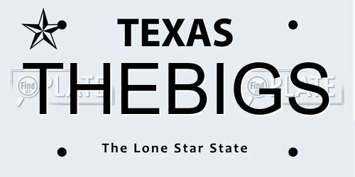 THEBIGS Texas License Plate