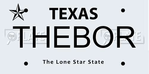 THEBOR Texas License Plate