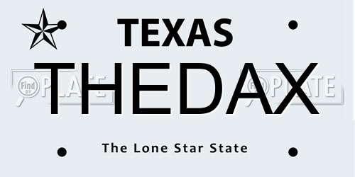 THEDAX Texas License Plate