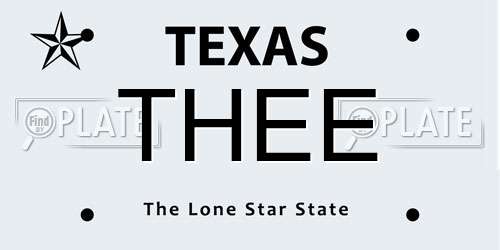 THEE Texas License Plate