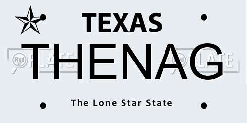 THENAG Texas License Plate