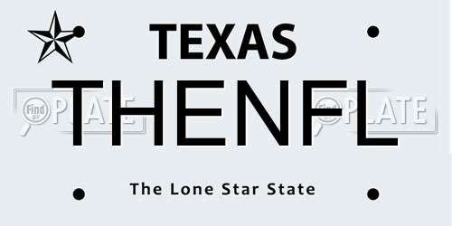 THENFL Texas License Plate