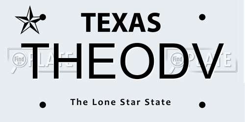 THEODV Texas License Plate
