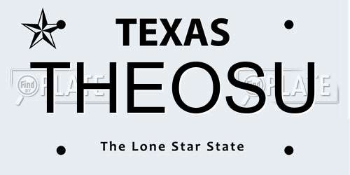 THEOSU Texas License Plate