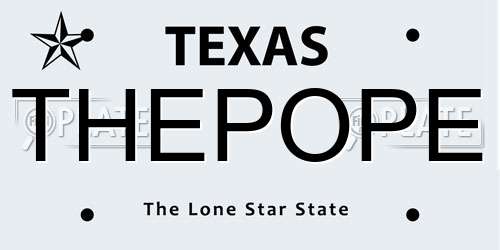 THEPOPE Texas License Plate