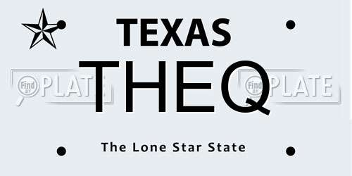 THEQ Texas License Plate
