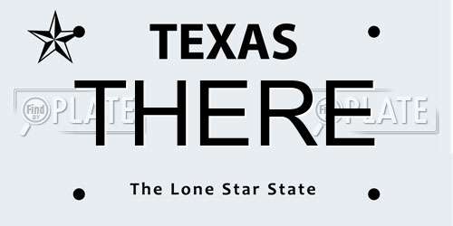 THERE Texas License Plate