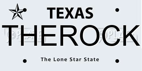 THEROCK Texas License Plate