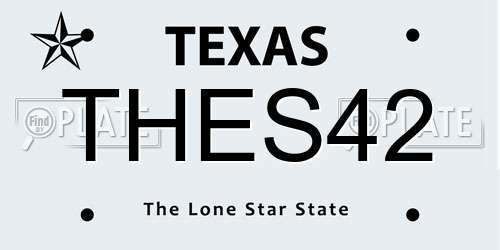THES42 Texas License Plate