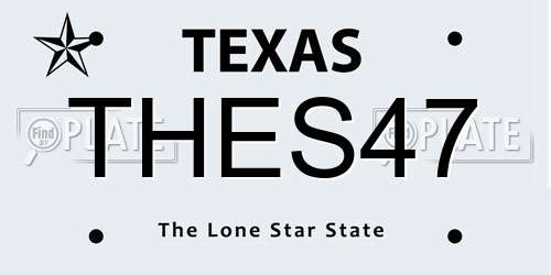 THES47 Texas License Plate