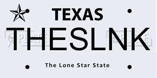 THESLNK Texas License Plate