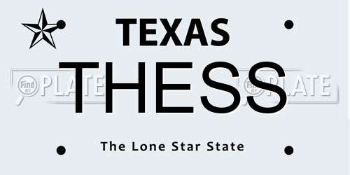 THESS Texas License Plate
