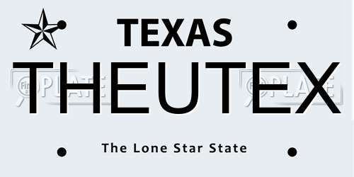 THEUTEX Texas License Plate