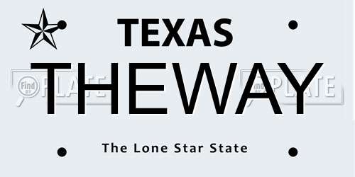 THEWAY Texas License Plate