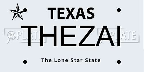 THEZAI Texas License Plate