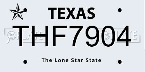 THF7904 Texas License Plate