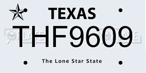 THF9609 Texas License Plate