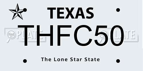 THFC50 Texas License Plate