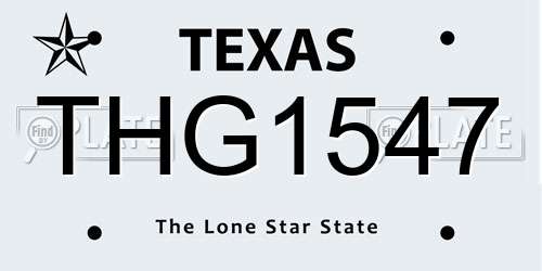 THG1547 Texas License Plate