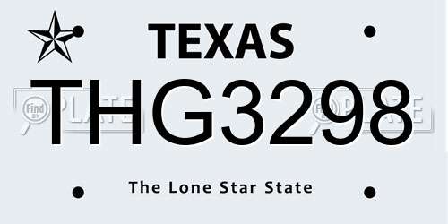 THG3298 Texas License Plate