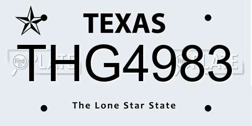 THG4983 Texas License Plate