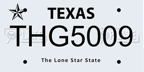 THG5009 Texas License Plate