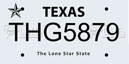 THG5879 Texas License Plate