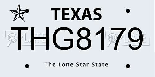 THG8179 Texas License Plate